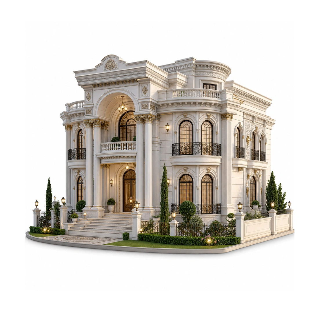 تصميم فلل كلاسيكية (أقل من 1000 م)